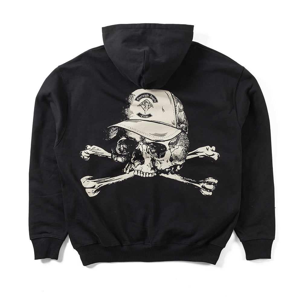 Skull Cap Hoodie - Black - Overnight Angels Crew