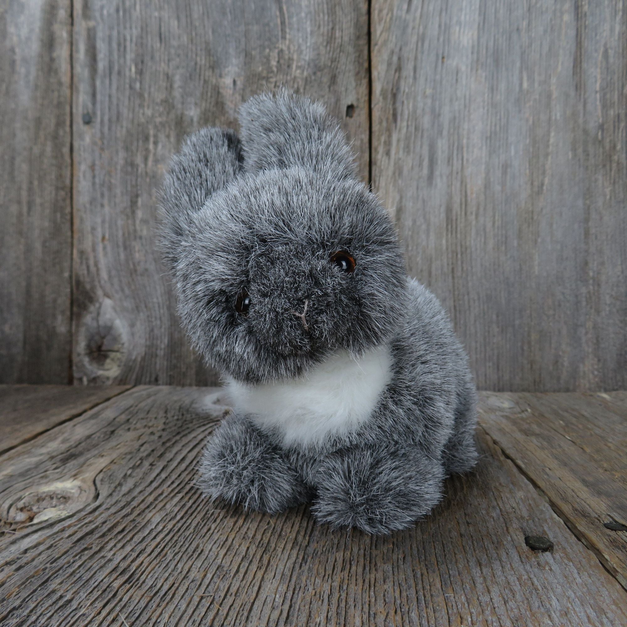 Bunny Rabbit Plush Timber Jr. Russ Berrie Grey Stuffed Animal Gray