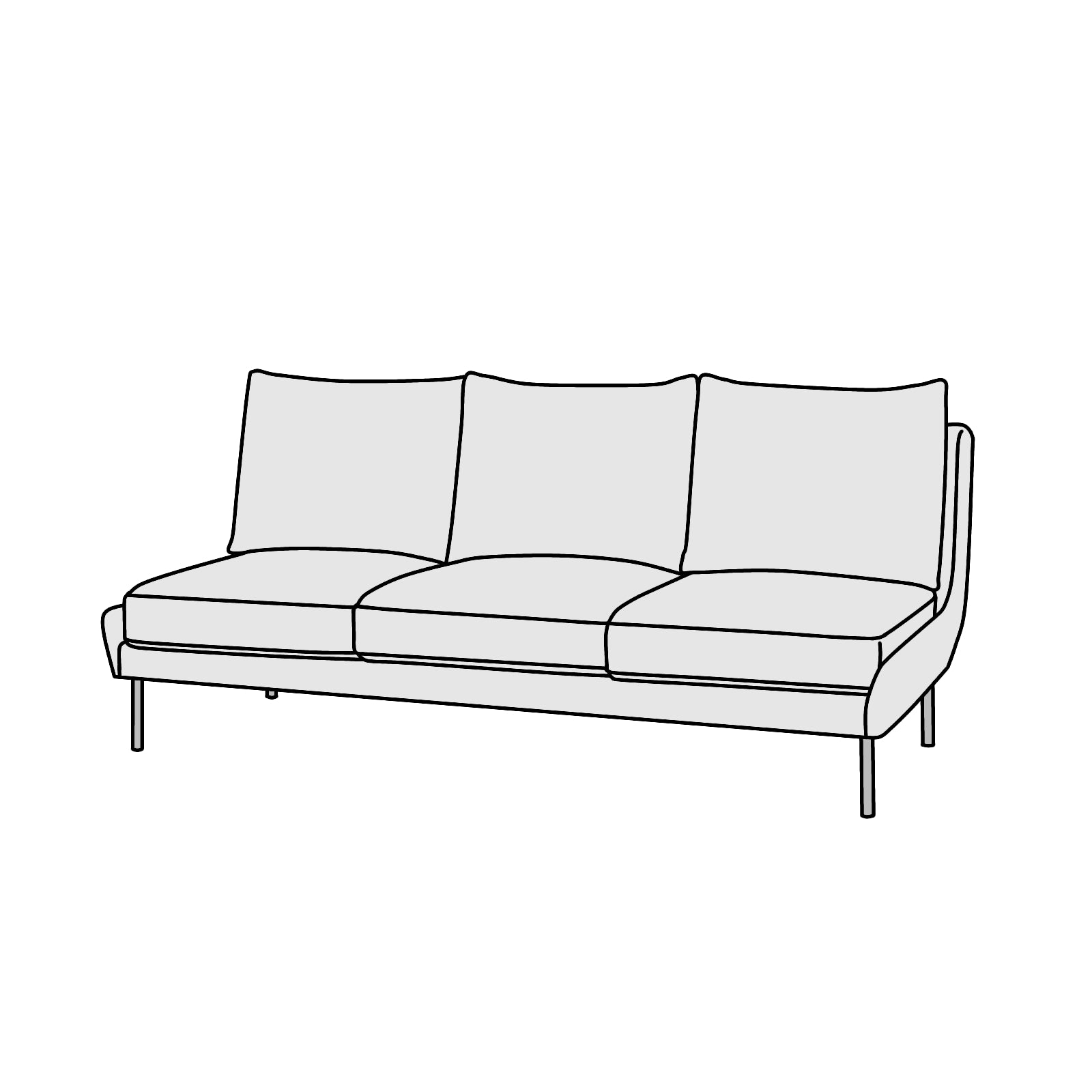 UNICO（ウニコ） HOXTON（ホクストン）ソファ 3シーター 横幅約179.5cm