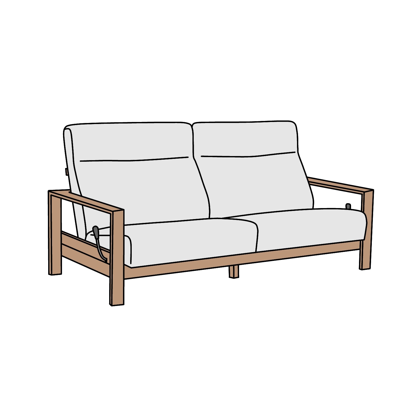 カリモク家具 WT51モデル 2人掛椅子ロング 横幅約180cm