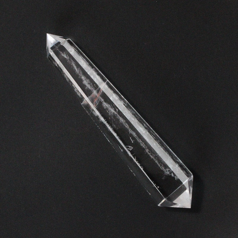 水晶ダブルターミネーター(ポイント・両剣)《磨き》12.4cm クリア