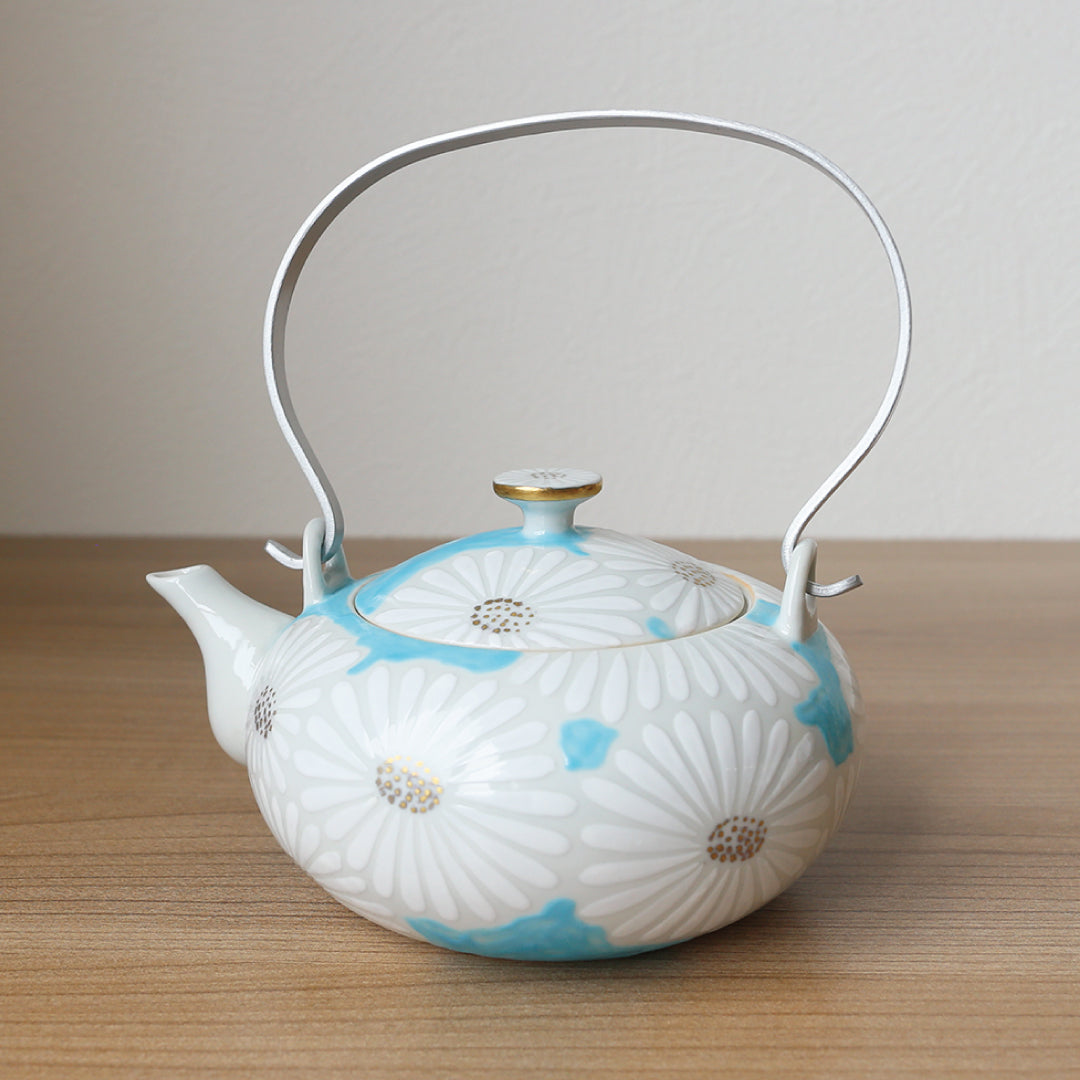 西川貞三郎商店】石瓶 白菊青地 アルミハンドル ｜ 徳永こいのぼり公式