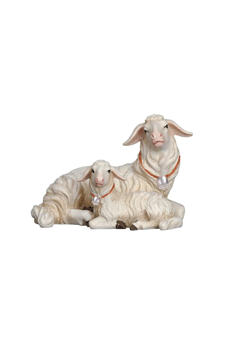 Kostner Nativity Scene Sheep lying with lamb figurine – Italian