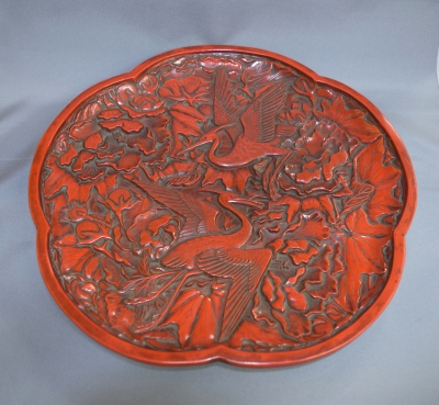 鎌倉彫 花鳥文堆朱盆 | 茶道具 小西康のぶろぐ