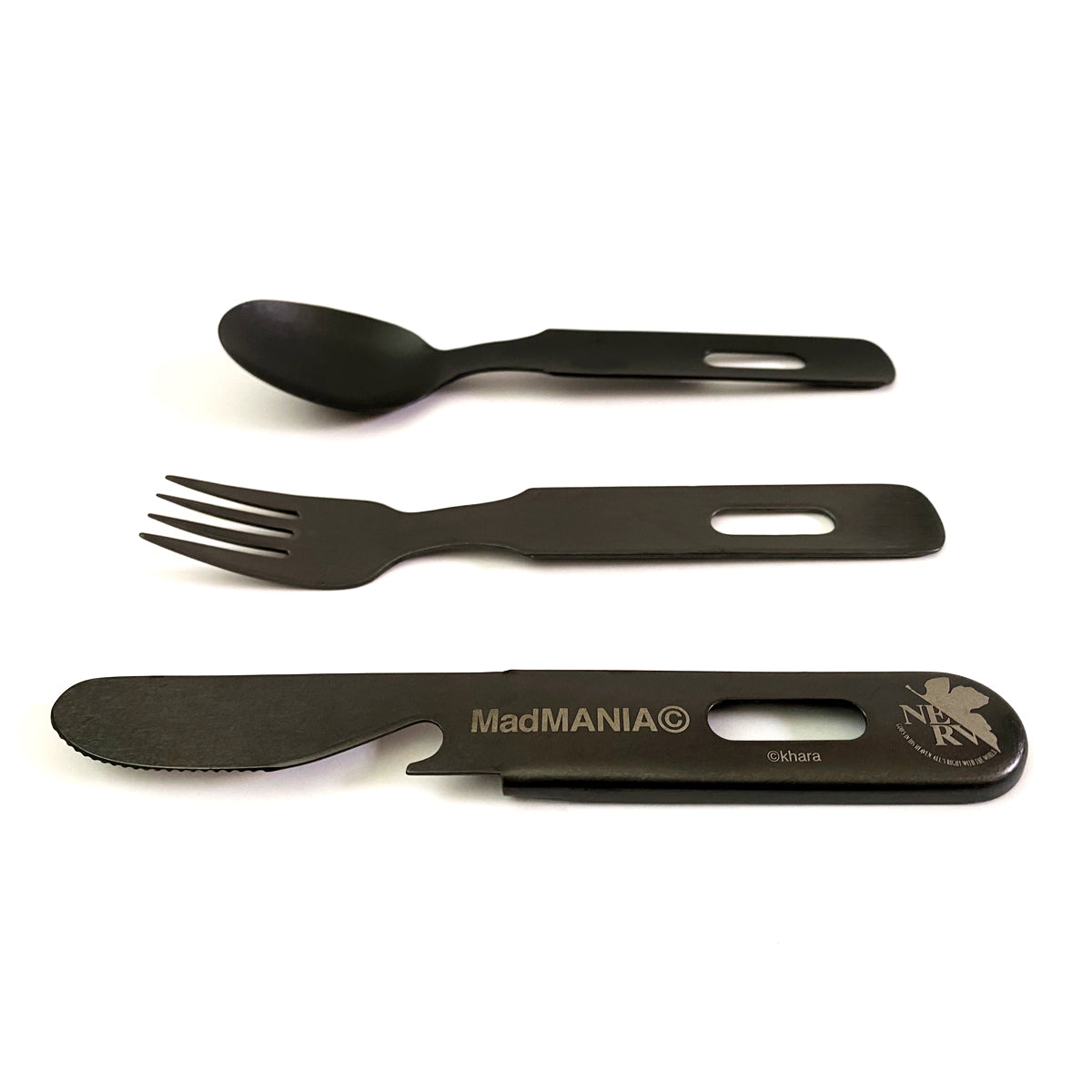 EVANGELION 迷彩 NERVロゴ：カトラリーセット（全2種） - Tokyo Otaku Mode