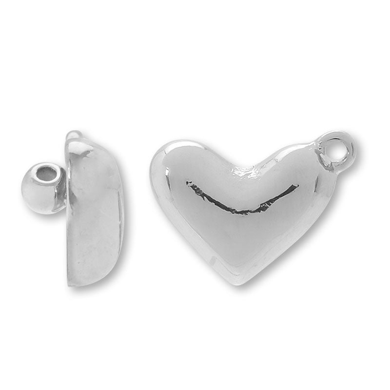 スライドボール付パーツ ハート カン付 ロジウムカラー – 貴和製作所