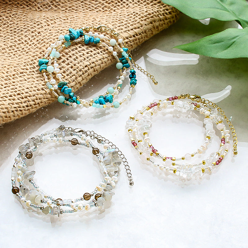 キット 天然石と淡水パールの2wayブレスレット(KR1157) – 貴和製作所