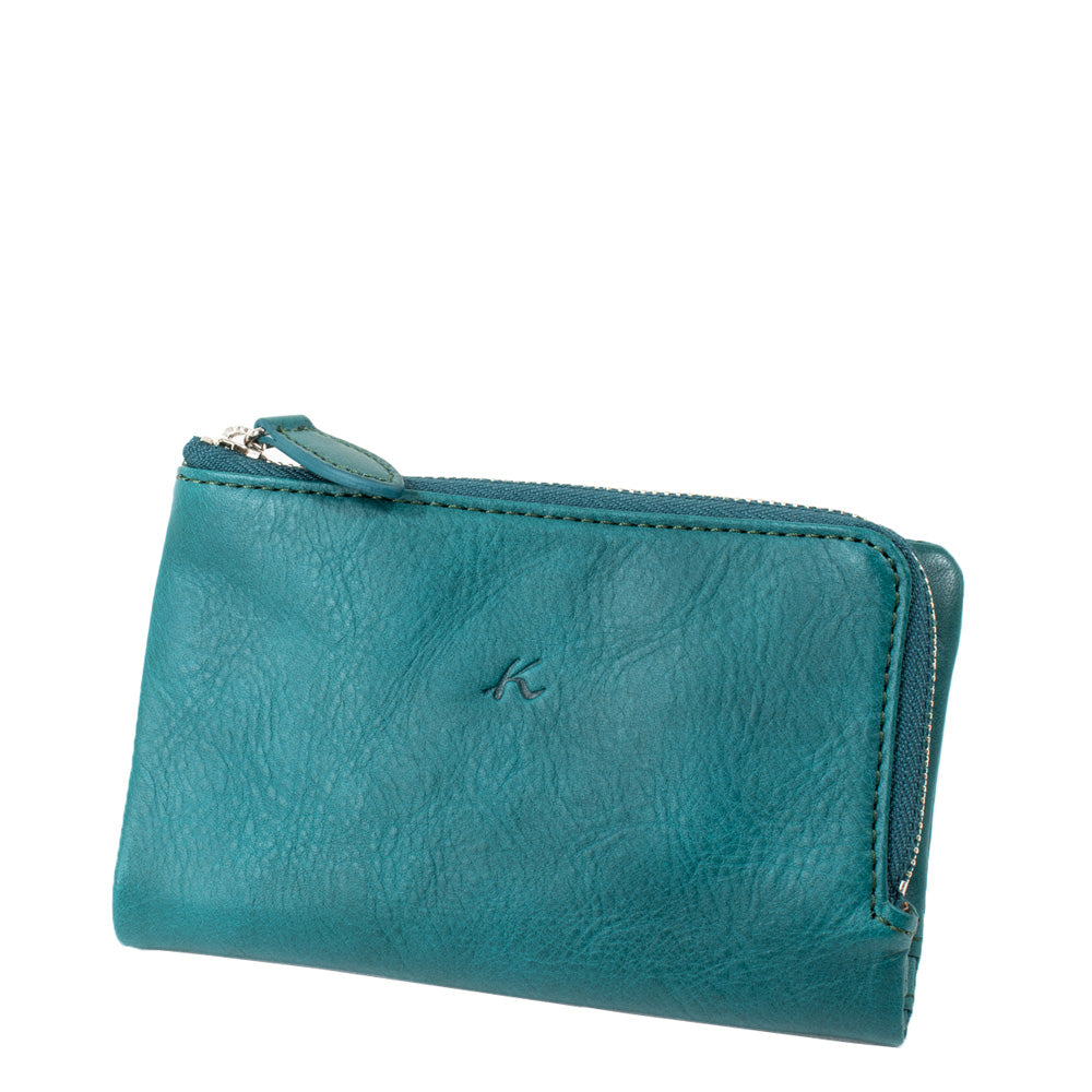 渋金革紐巻く二つ折りたたむネックウォレット＋zipperケース 渋金革紐