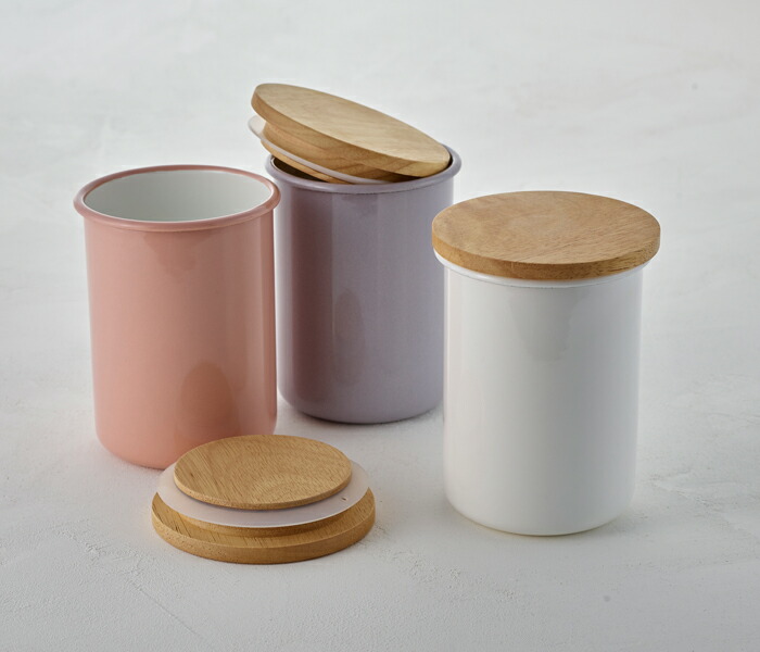 富士ホーロー 木蓋 キャニスター ホーロー 800ml C-9CNL【茶葉