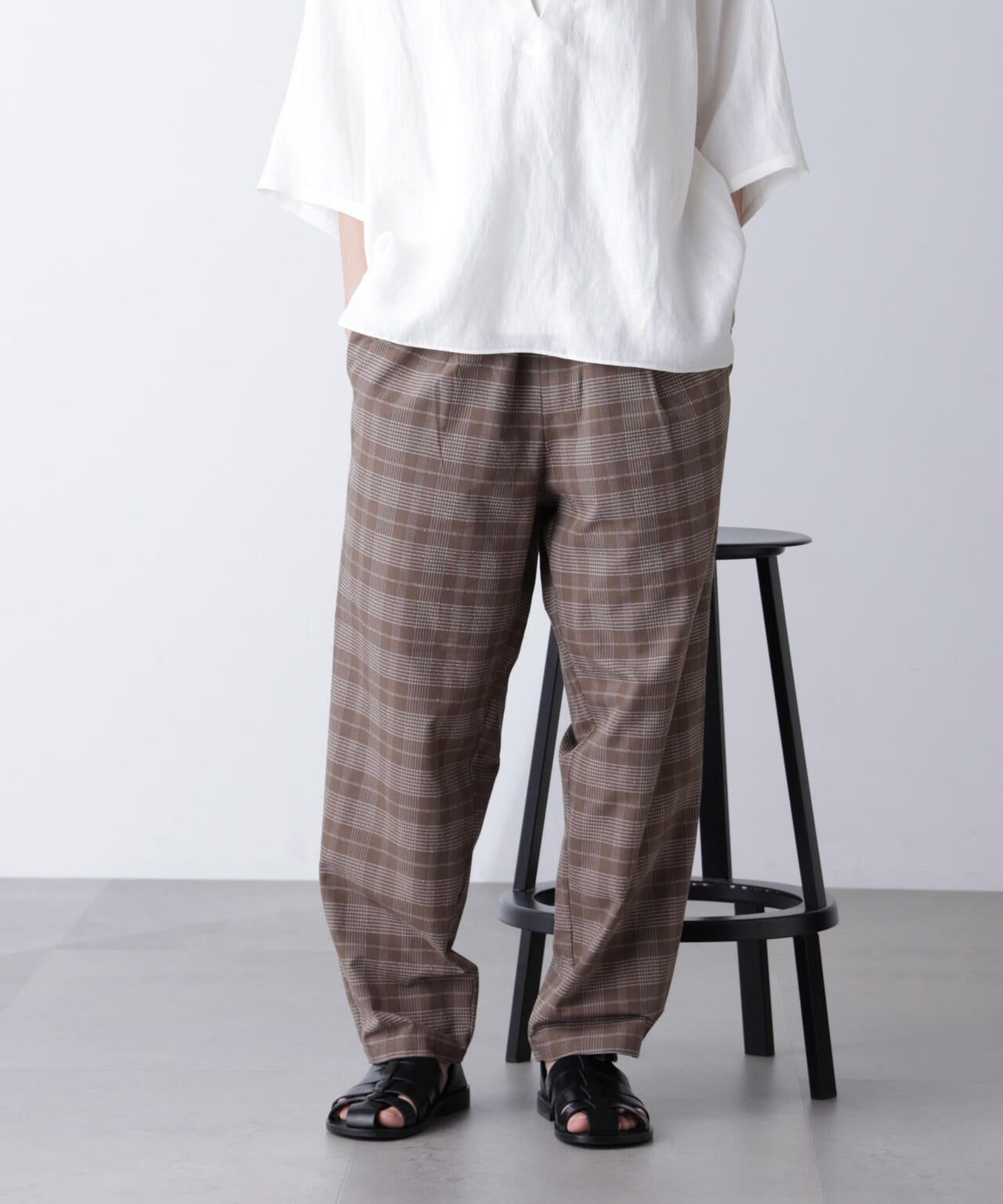 ブークレ チェック イージー パンツ