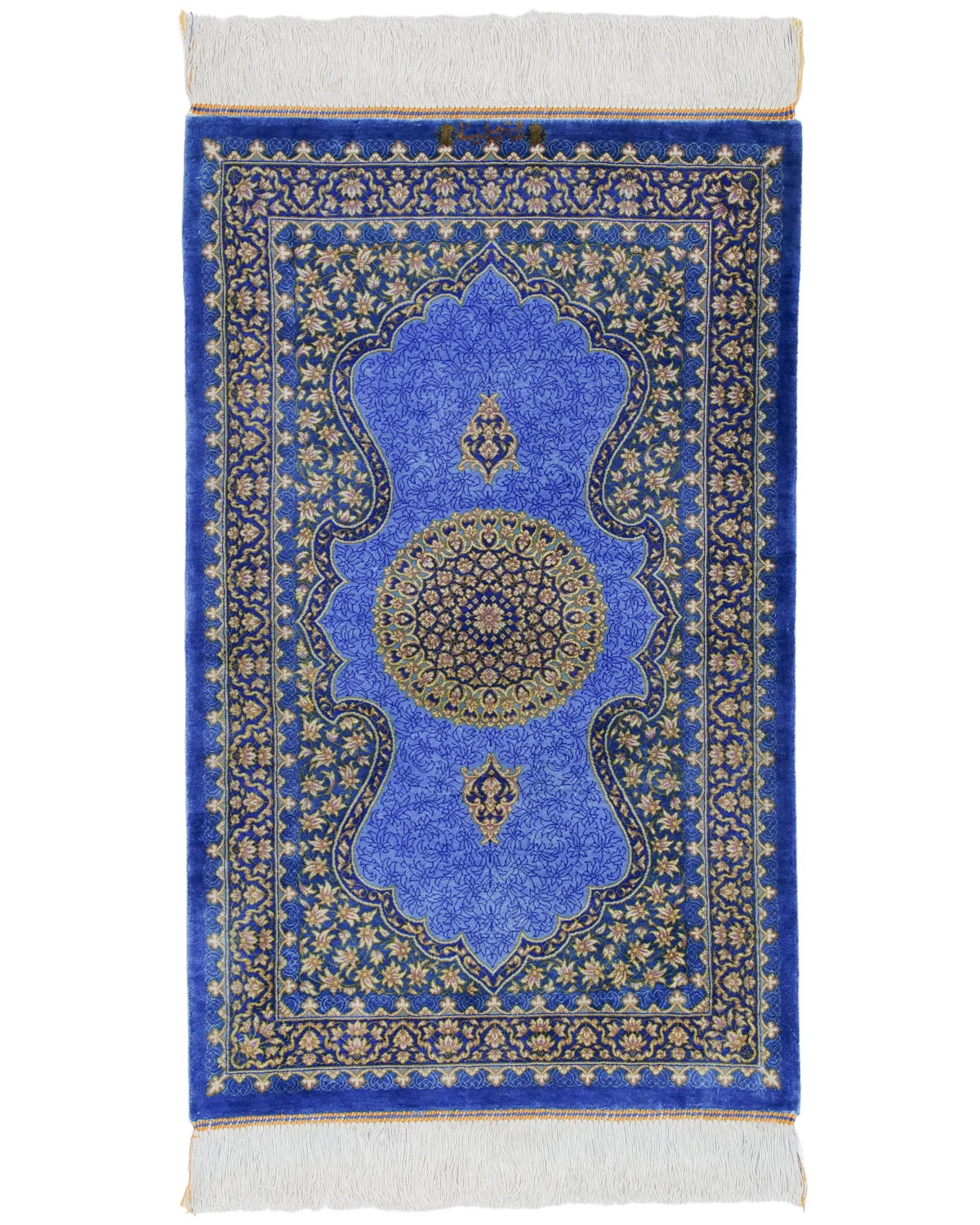 ペルシャ絨毯 クム産 パルサ工房 シルク 約50cm x 80cm｜SATHI RUGS