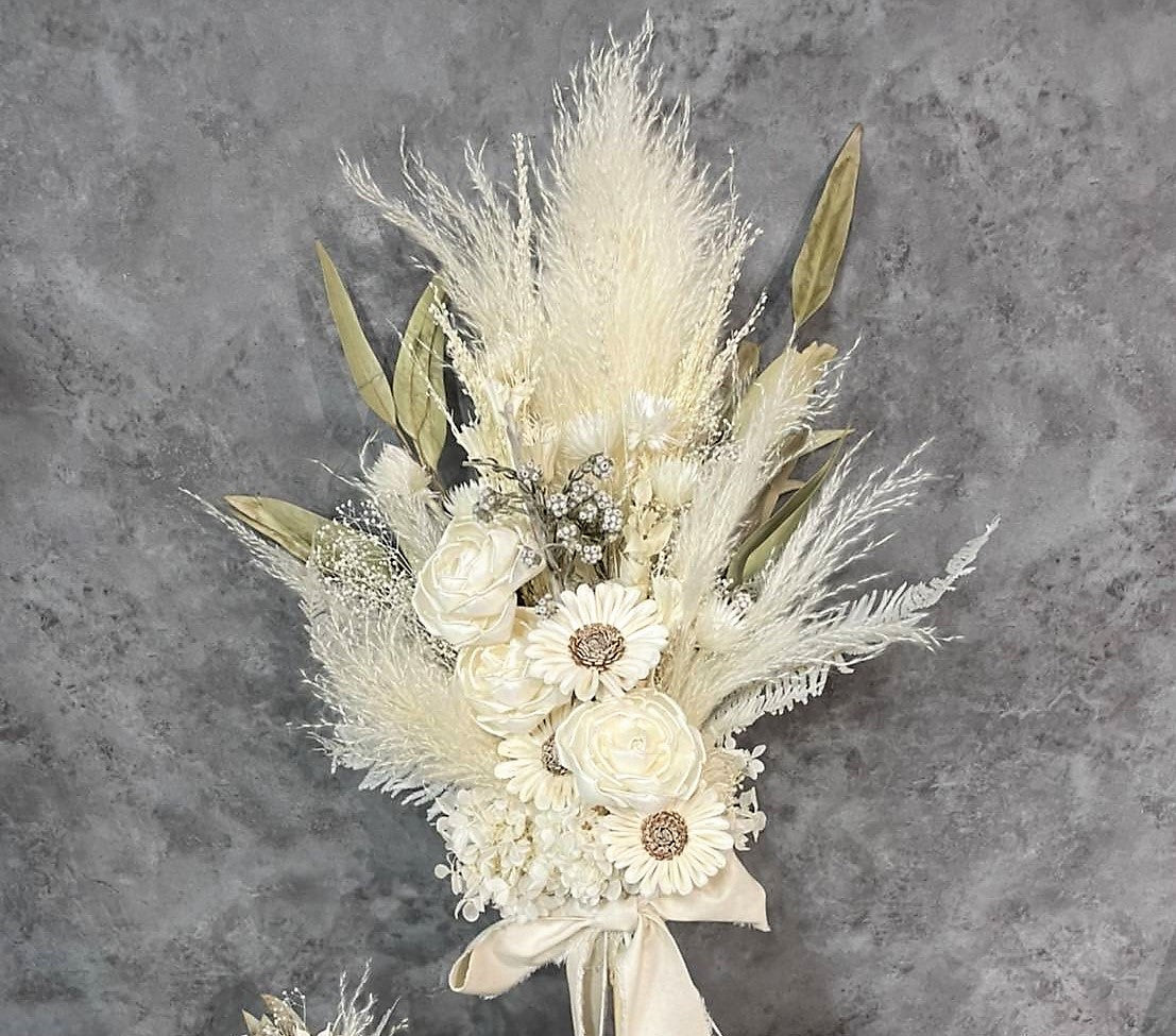 ウェディング 前撮り ブーケ などにドライフラワーブーケ