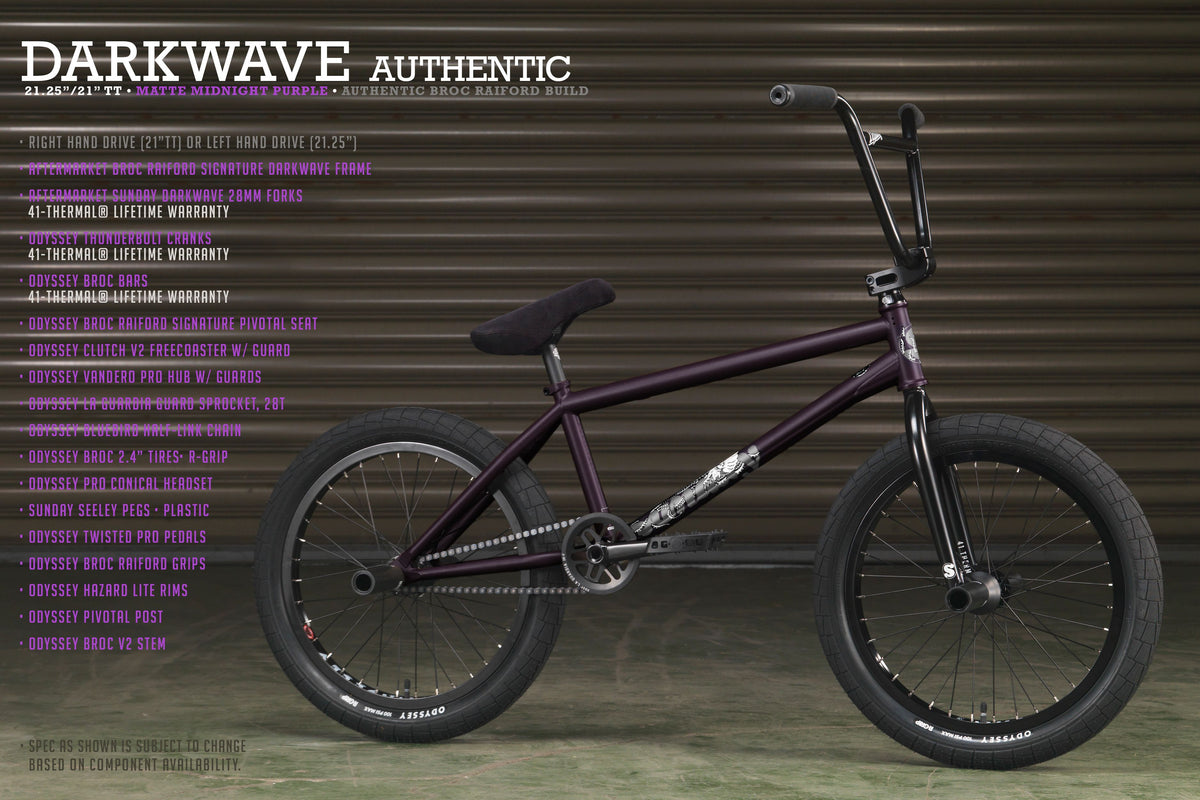 2025 Sunday Darkwave Authentic Bike Matte Midnight Purple BMX