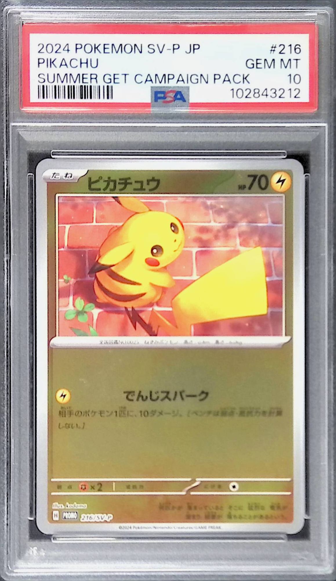 216/SV-P/PROMO ピカチュウ PSA10 ポケカの夏がキタ！