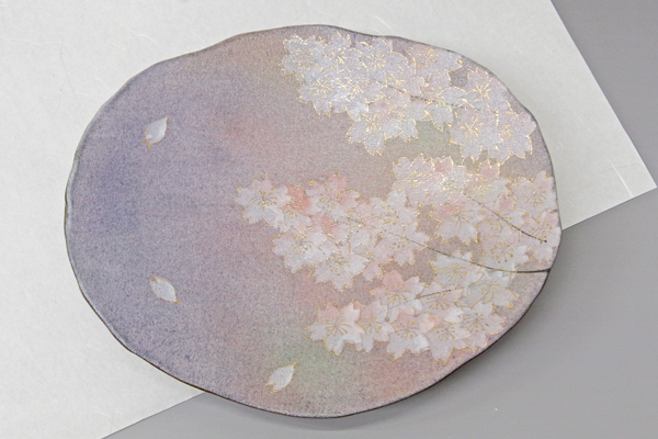 島田恭子 桜文皿 ｜益子焼販売 善五