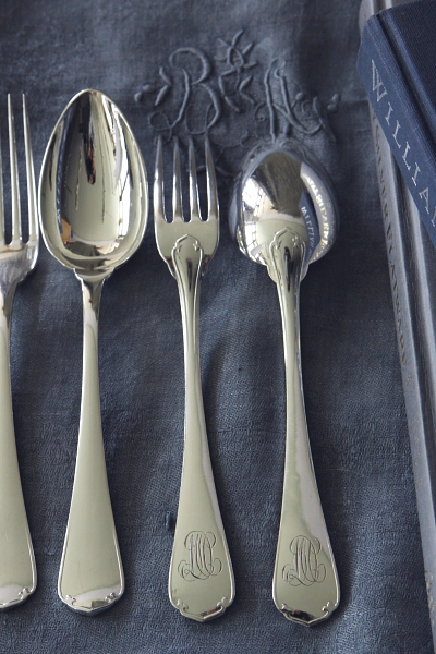 1900アンティークChristofle銀フォークと銀スプーンのセットアールデコ