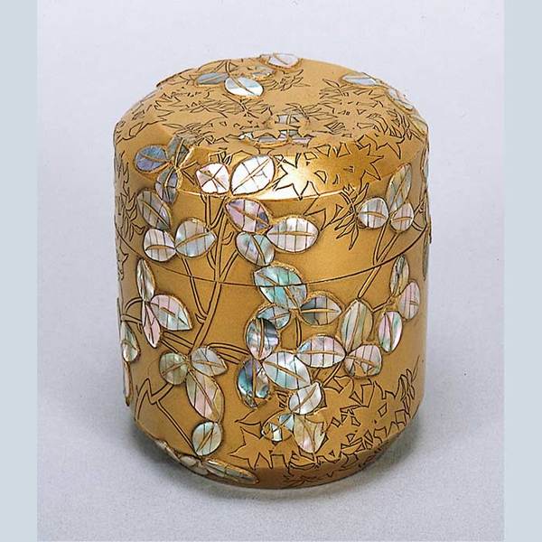 1294 光琳描絵三重蒔絵果実文梅文花文