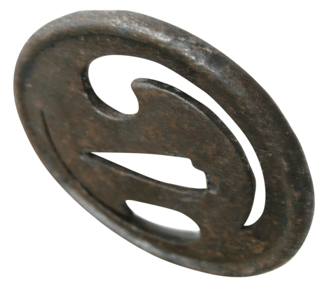 つば 甲冑師 鉄 鍔 鐔 二つ巴 服部美術刀剣店 katana 刀装具 tsuba