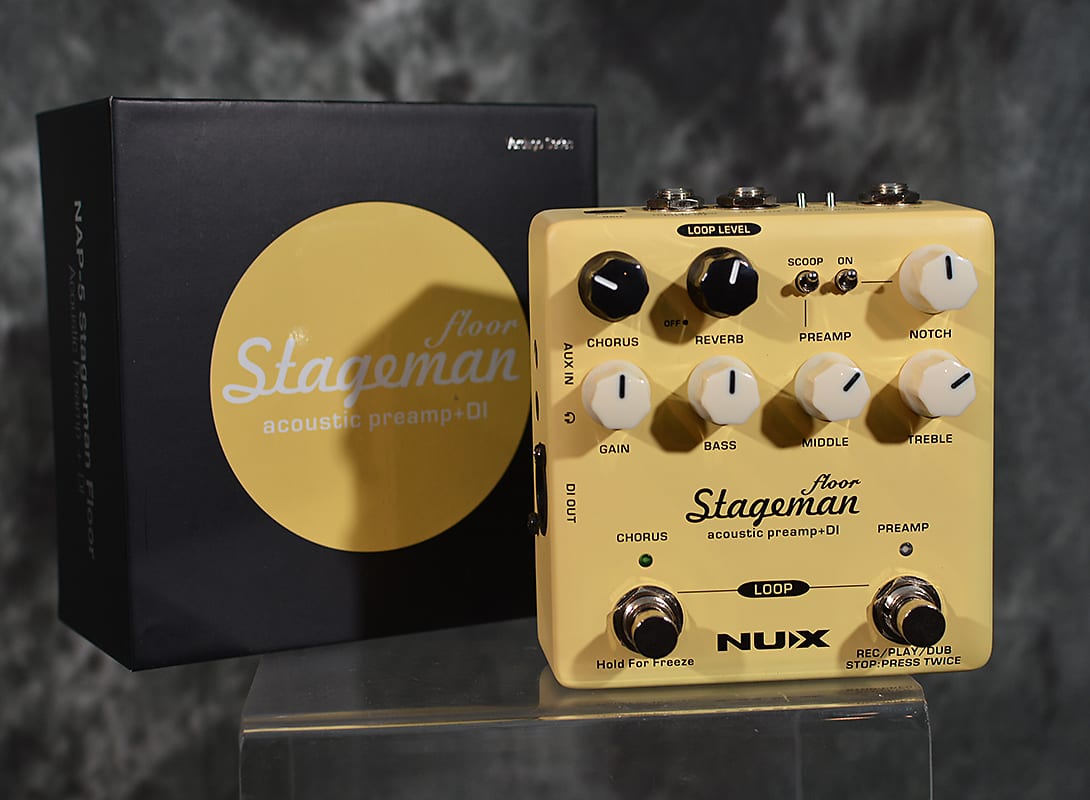 NuX NAP-5 Stageman Floor Deluxe Acoustic Preamp DI Box w Looper