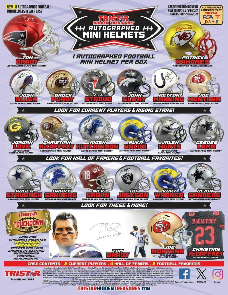 2024 TriStar Hidden Treasures Signed Mini Helmet Football Box