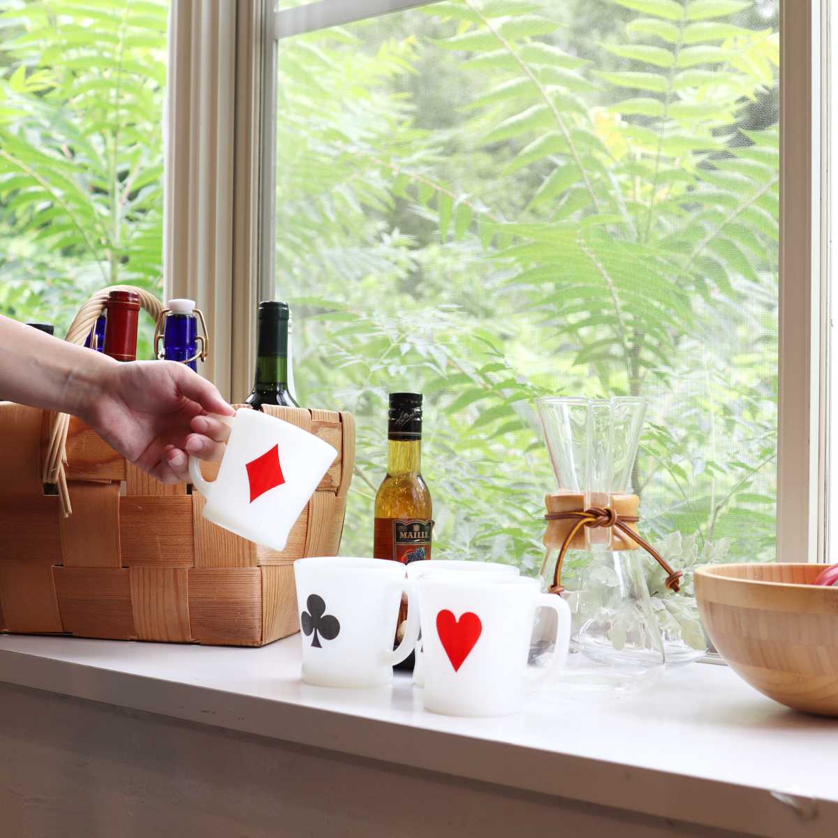 ファイヤーキング / Fire-King Dハンドルマグ 4点set トランプシリーズ