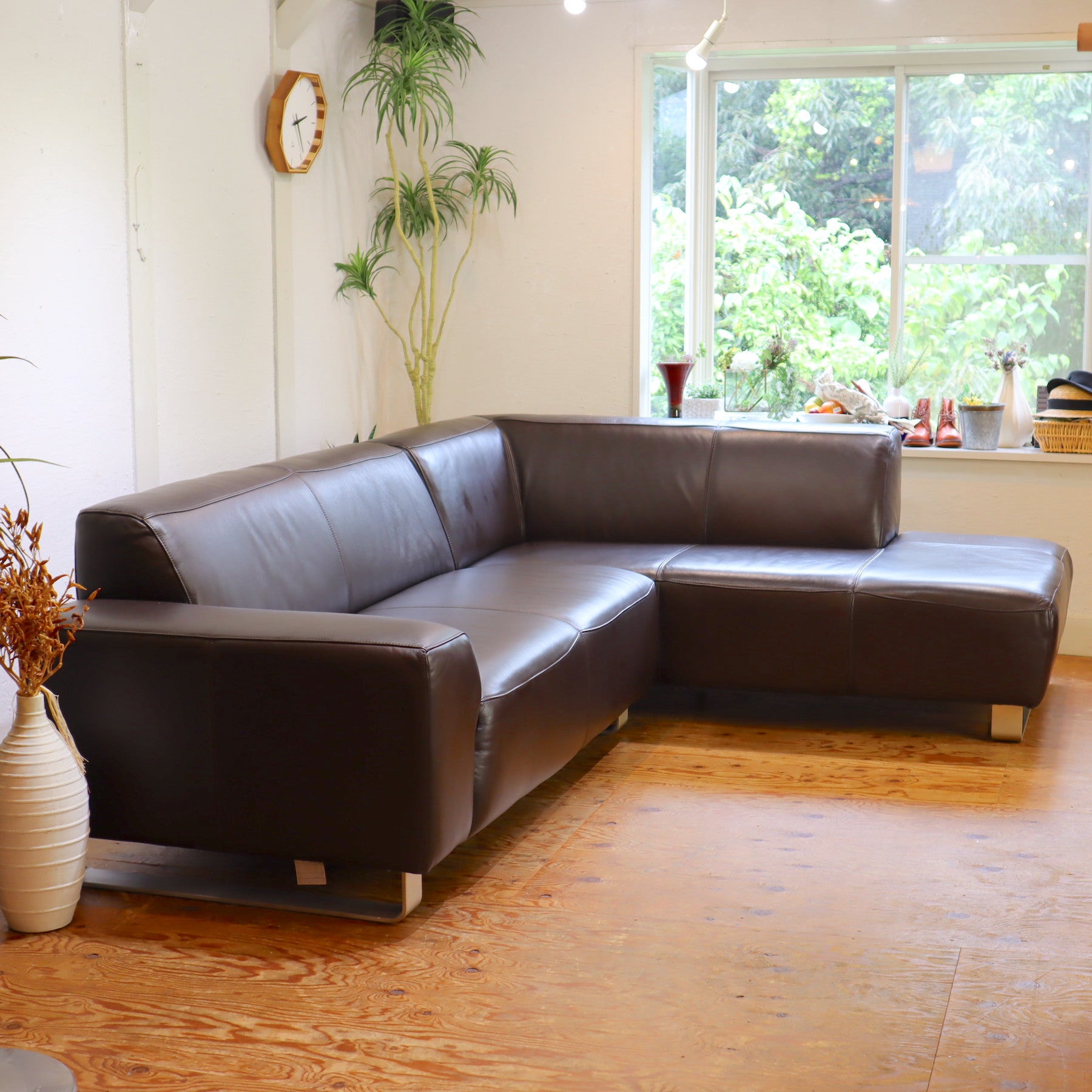 IDC大塚家具｜L/Sコンフォート L/S-06 カウチソファ 本革張りソファ