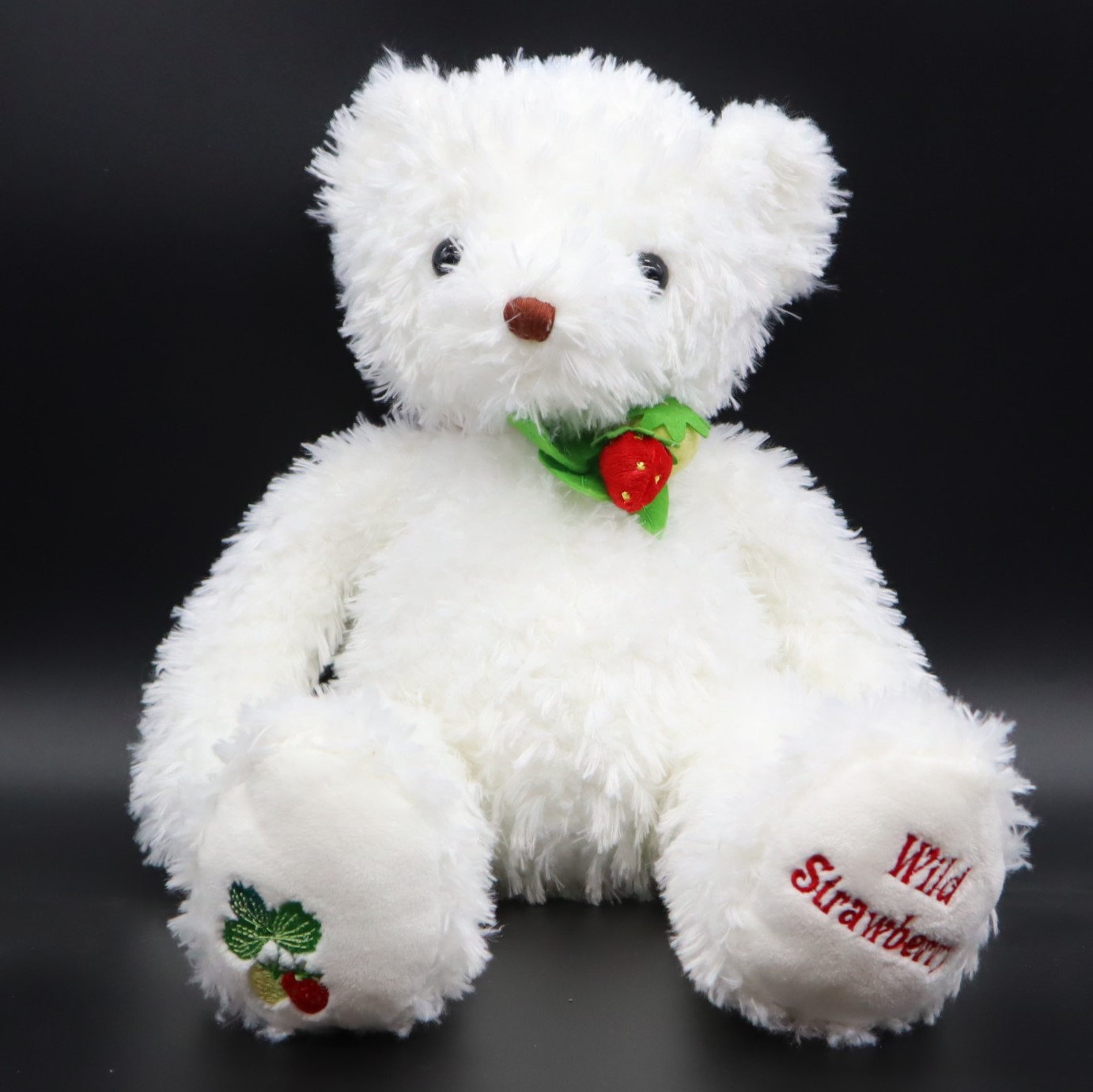 ワイルドストロベリーベア ホワイト Lサイズ | テディベア通販お探し