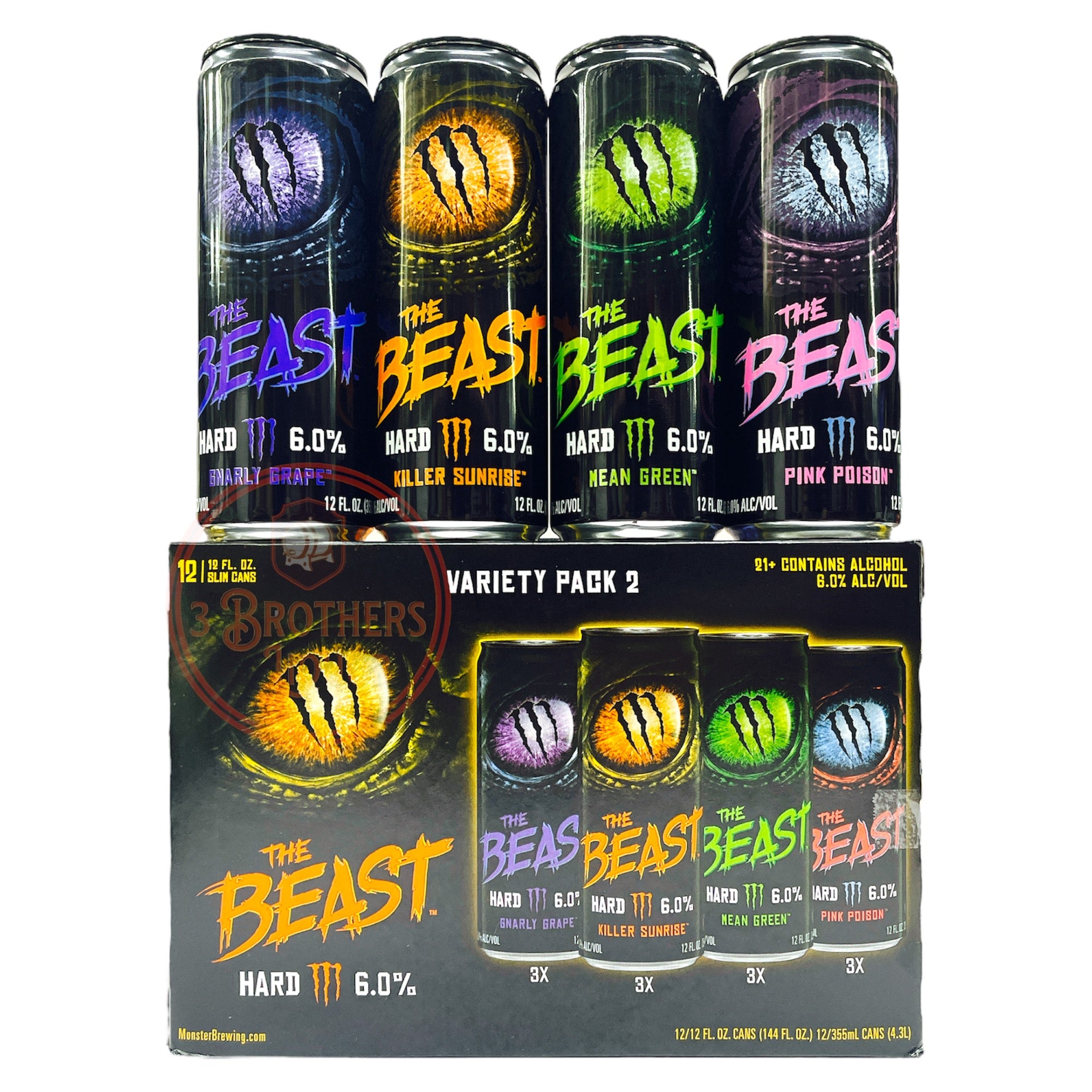 Monster The Beast Unleashed Hard Seltzer 12Pk Variety Pack #2