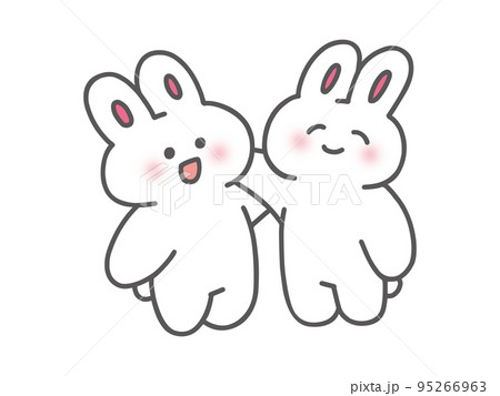仲良しなウサギのイラスト素材 [95266963] - PIXTA