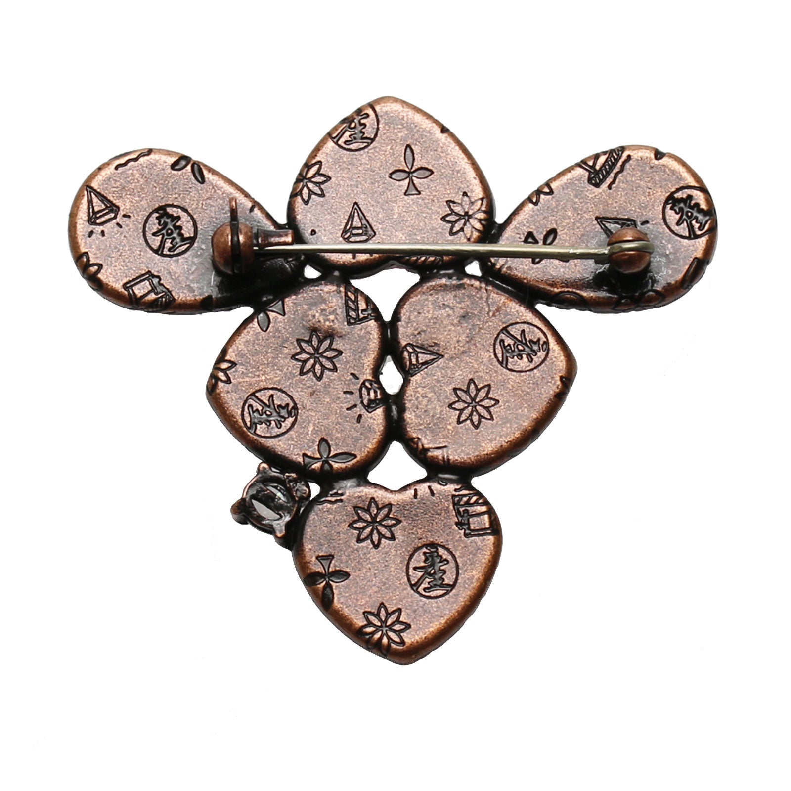 ブローチ 渦巻き アクアマリン オレンジ 幻想的 ユニーク 贈り物