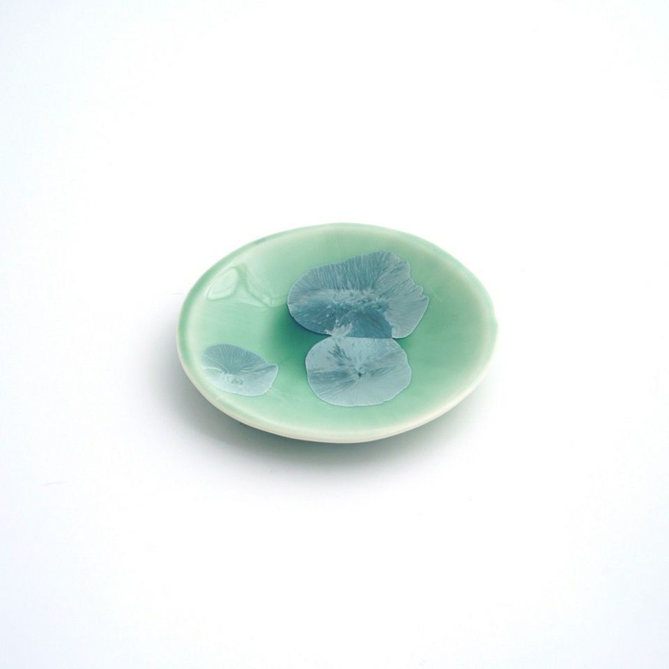 花結晶 【京焼・清水焼】花結晶 三寸皿（緑）〈1枚〉 |皿や鉢など和