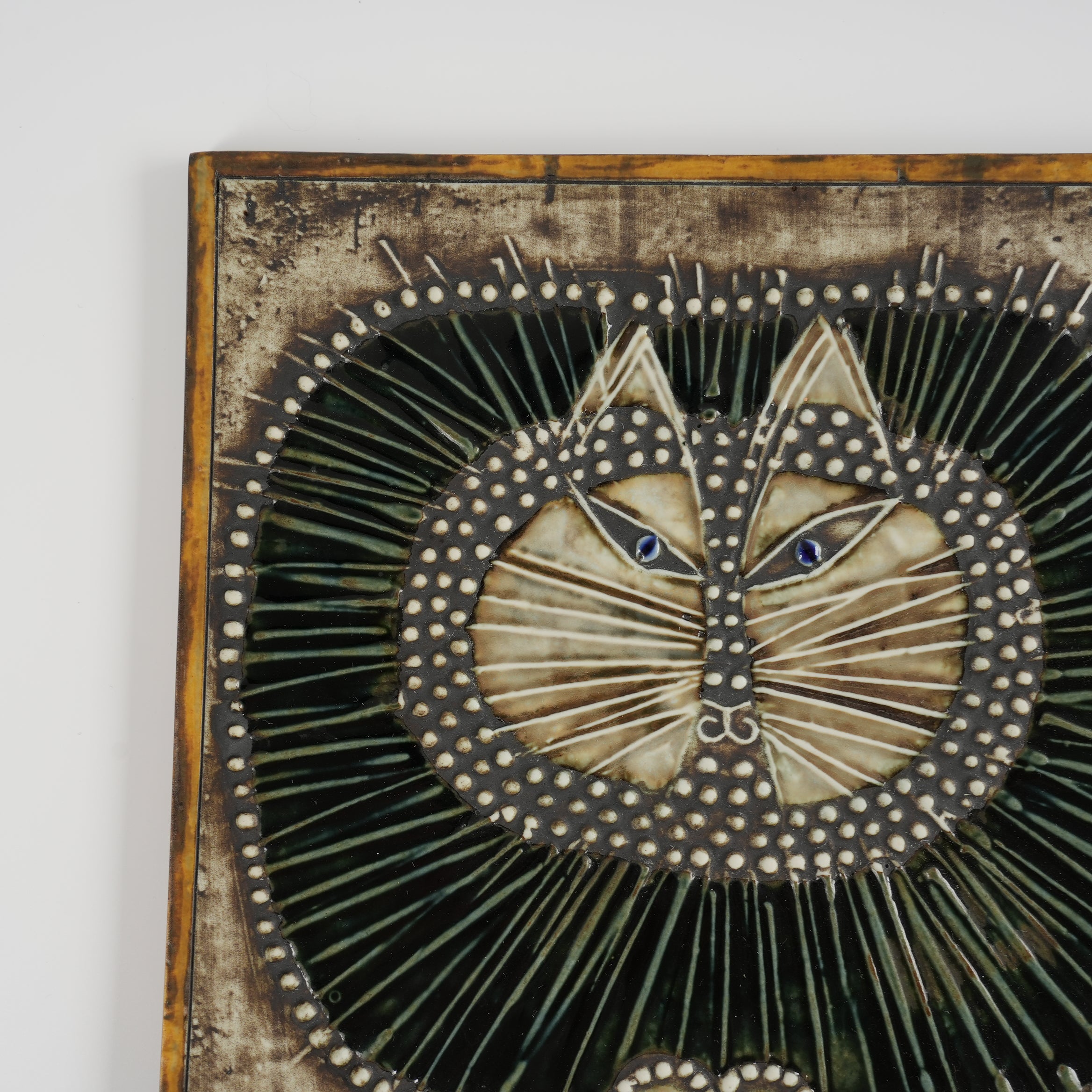 希少色 リサ・ラーソン ブルーアイズ 猫（Katt）の陶板 | 北欧食器