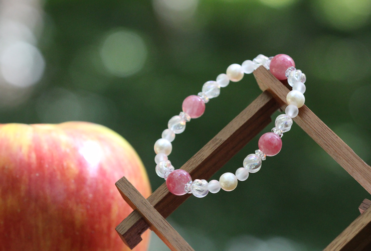 白雪姫」高品質ロードナイトシリカブレスレット [ 天然石アクセサリー