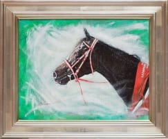 上鈴木正一「リスグラシュー 有馬記念優勝記念油彩原画・複製画