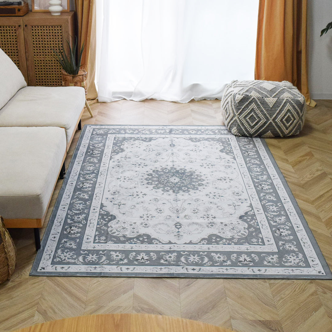 ヴィンテージ風ラグ TOCORU Series ペルシャ フランネル カット グレー