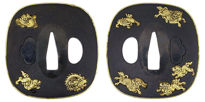 日本刀の鐔・鍔｜麒麟獅子丸龍文｜保存刀装具｜日本刀専門店・東京【十拳】