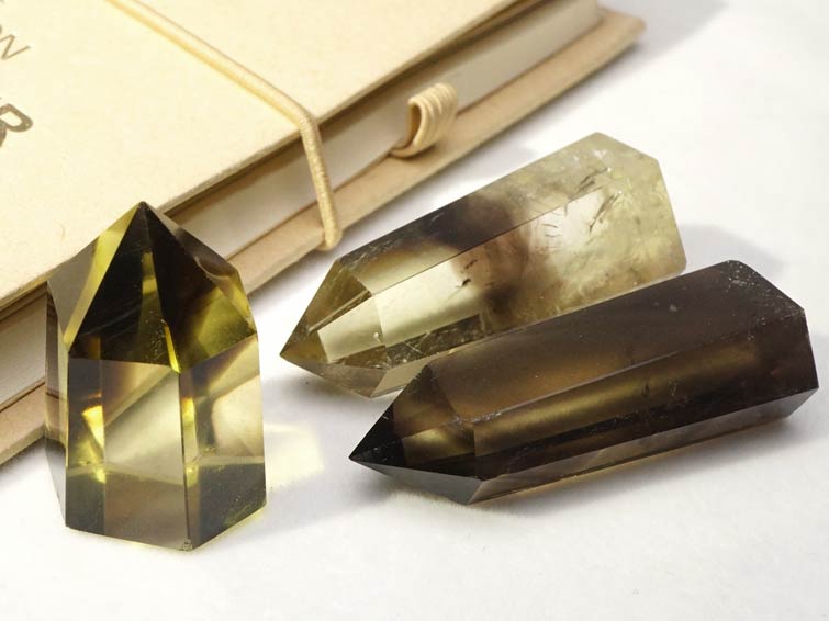 シトリン ポイント シトリン 六角柱 AAAランク 1個 スモーキーシトリン