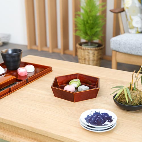 楽天市場】飛騨春慶 元田漆器 浅鉢六角 伝統工芸品 木製 ボウル