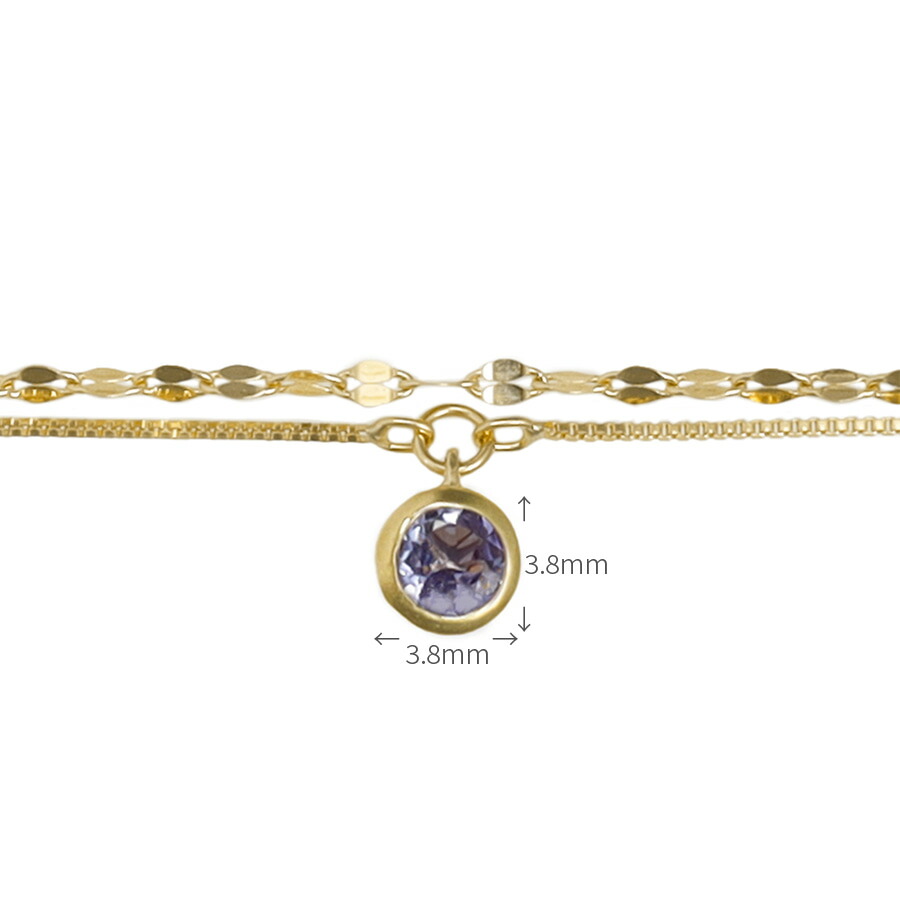 楽天市場】タンザナイト 2連 ブレスレット 18金 イエローゴールド