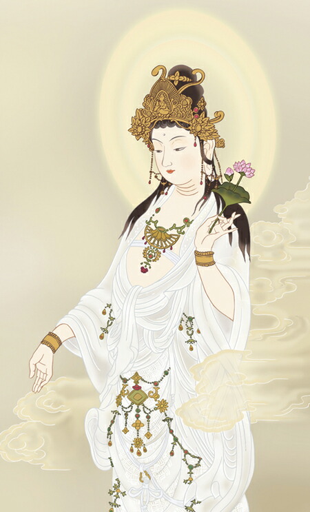 楽天市場】掛け軸 掛軸 観音様白衣観音(浮田 秋水)送料無料 代引手数料