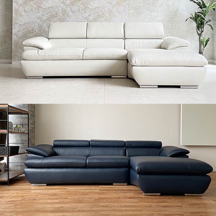 楽天市場】カウチソファ 革張り 2点セット(カウチ＋2P) ブラック