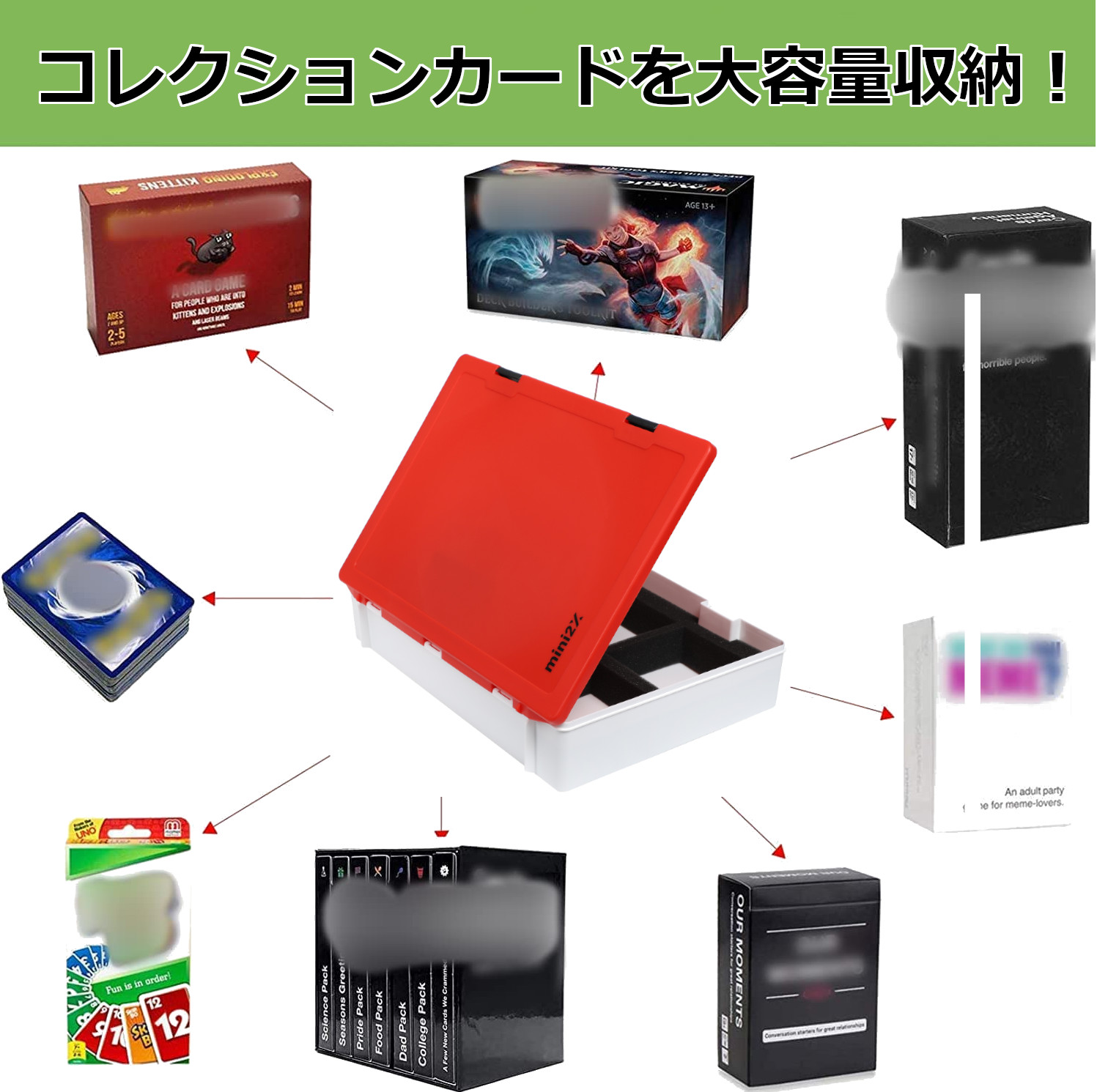 楽天市場】mini2x トレーディングカード ケース 大容量 ボックス BOX