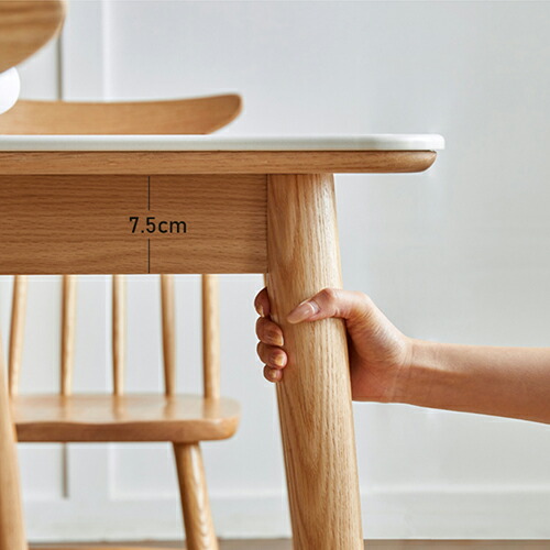 楽天市場】ダイニングテーブル オーク材 セラミック ホワイト 天然木 4