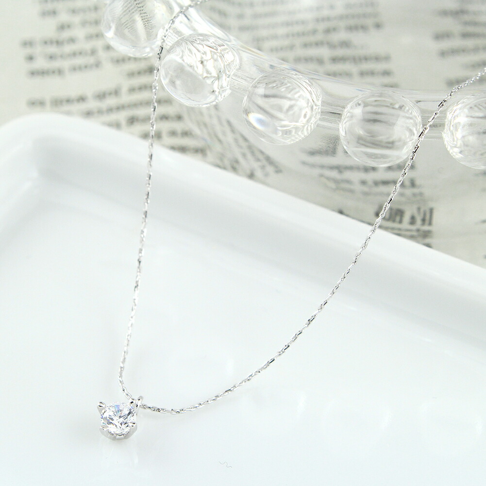 楽天市場】ネックレス 1粒 1石 ワンストーン CZダイヤ(キュービック