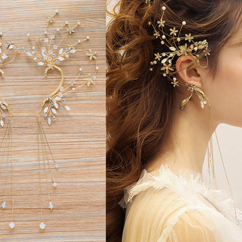 楽天市場】ゴールドフルブルームイヤーフック 両耳用 1ペア 花 葉っぱ