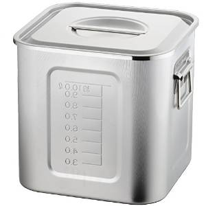 楽天市場】21-0ステンレス製 目盛付角キッチンポット 21cm 15210 (持ち