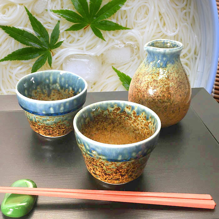 楽天市場】藍化粧 そば猪口 徳利 セット 日本製 美濃焼 陶器 和食器