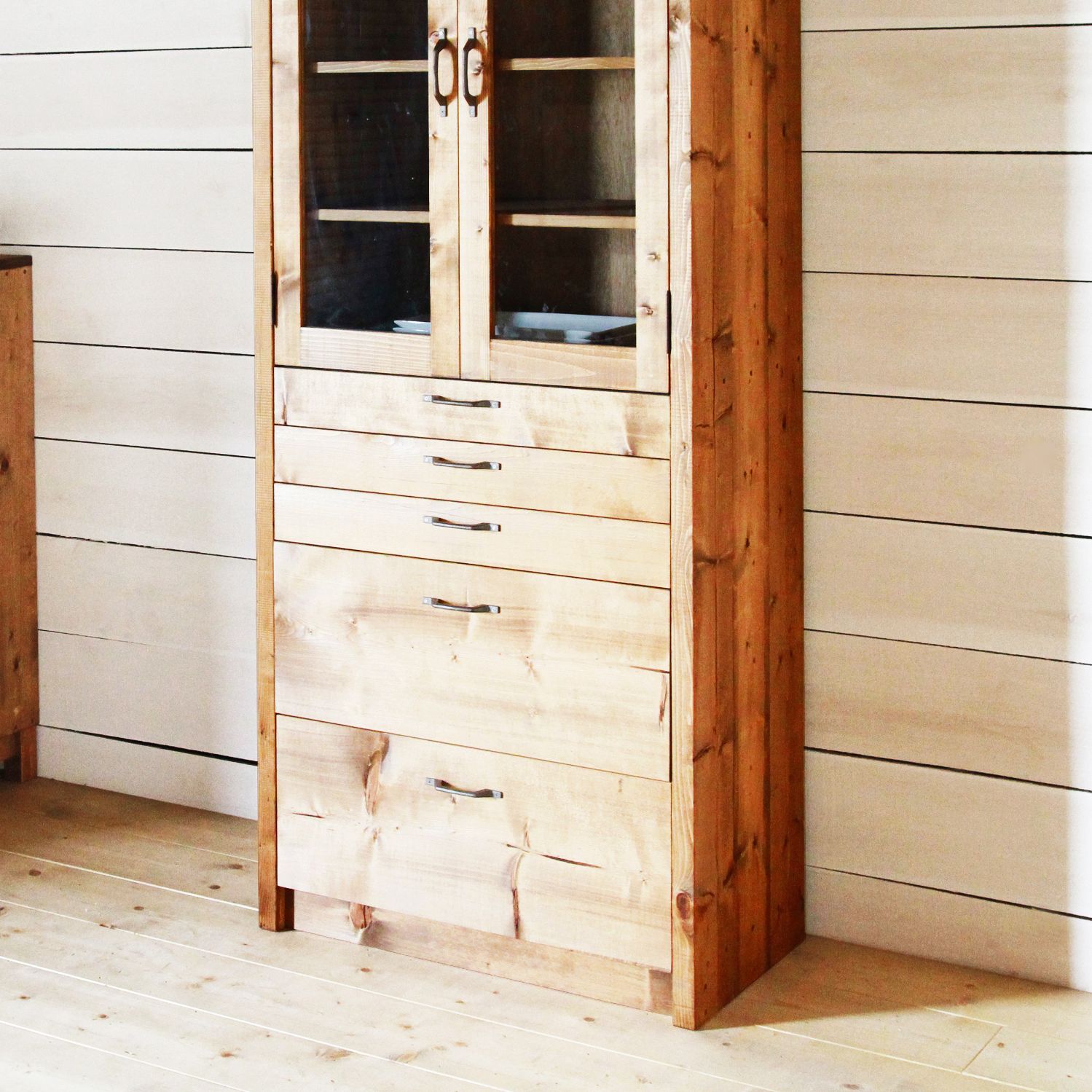 楽天市場】カップボード 無垢 食器棚 キッチン収納 北欧 シンプル