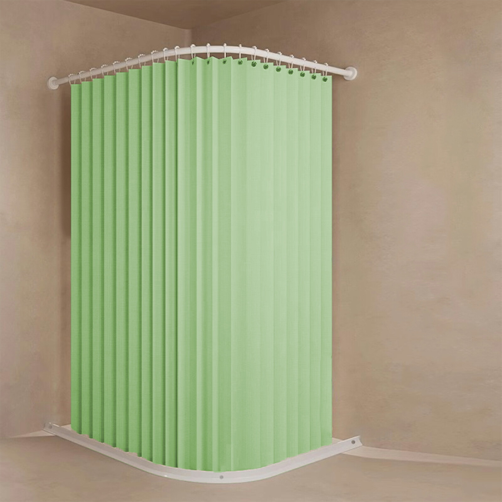 楽天市場】シャワーカーテン L字型 U字型 ダークブルー 幅240 cm ×丈