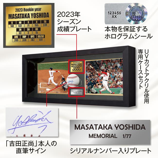 楽天市場】「吉田正尚」直筆サイン入りボール＆フォト2枚 MLB 吉田正尚